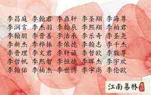 李姓兔年男孩起名